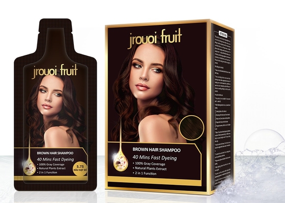 High Quality No Side Effect Organic Herbal Hair Dye Shampoo Brown Color Shampoo