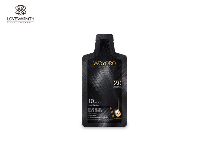 2.0 Natural Black Hair Color Shampoo Gentle For Gray Hair Cover Low Ammonia